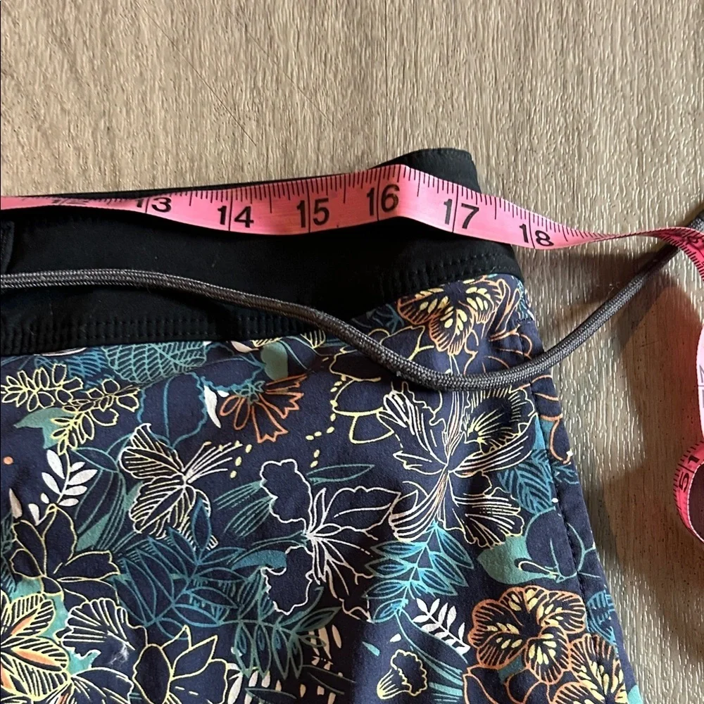 J. Crew Blue and Black Floral Men's Swim Shorts